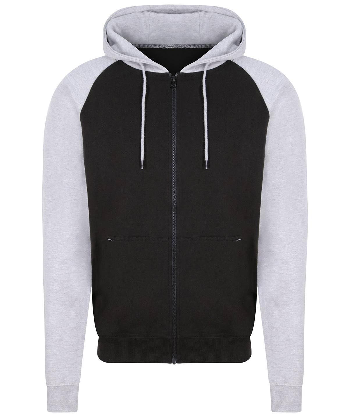 Hoodies - Stilfull och Bekväm Baseball Zoodie Jet Black Heather Grey