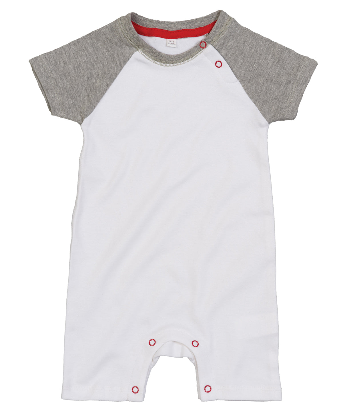 Bodysuits - Baby Baseball Sparkdräkt White Heather Grey Melange Red