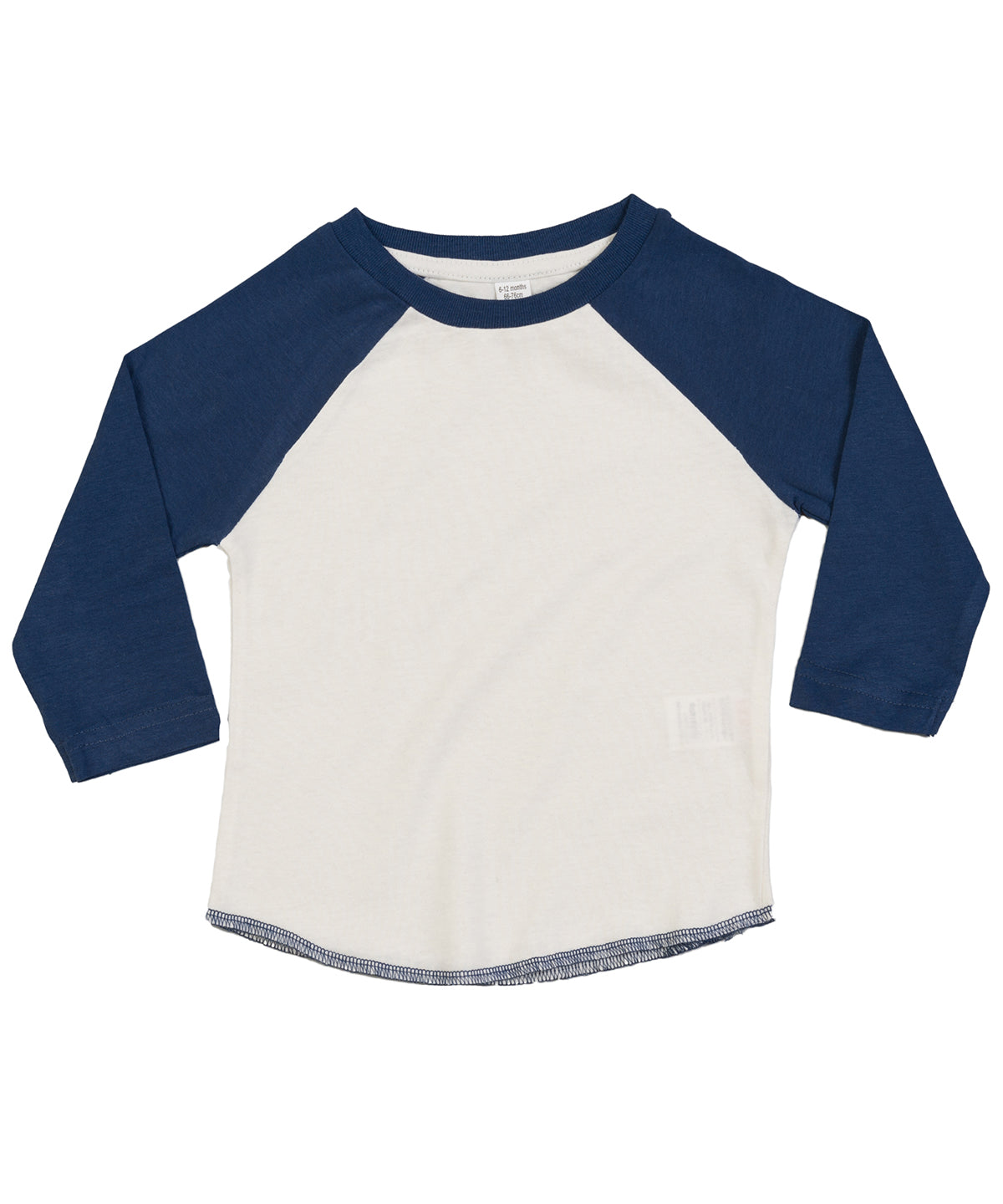 T-Shirts - Ekologisk Babybaseballtröja Organic Washed White Swiss Navy