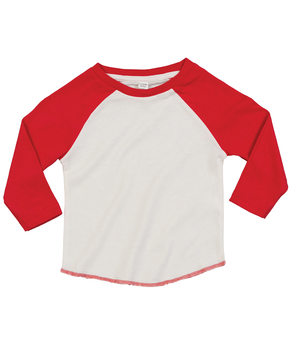 T-Shirts - Ekologisk Babybaseballtröja Organic Washed White Warm Red