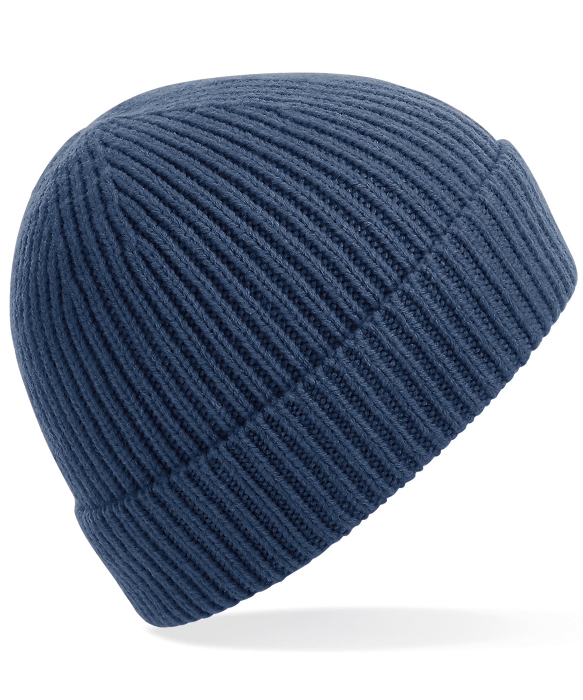 Beanies - Ribbad Mössa Steel Blue One size