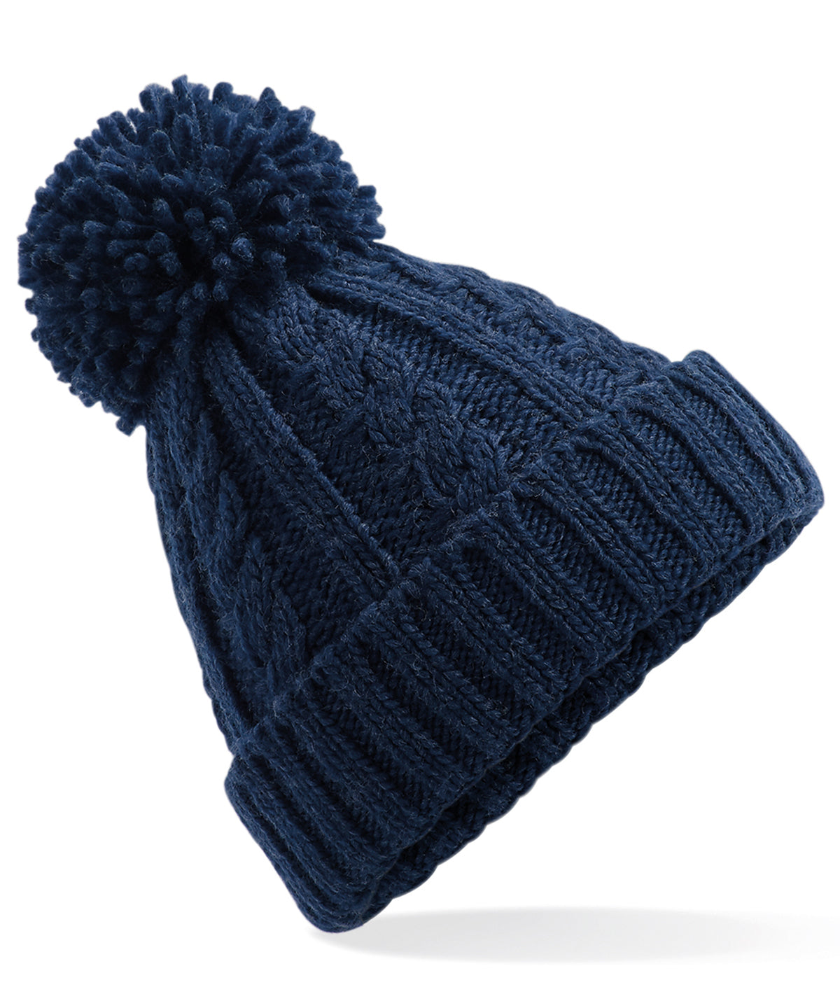 Beanies - Kabelstickad Beanie Navy One size