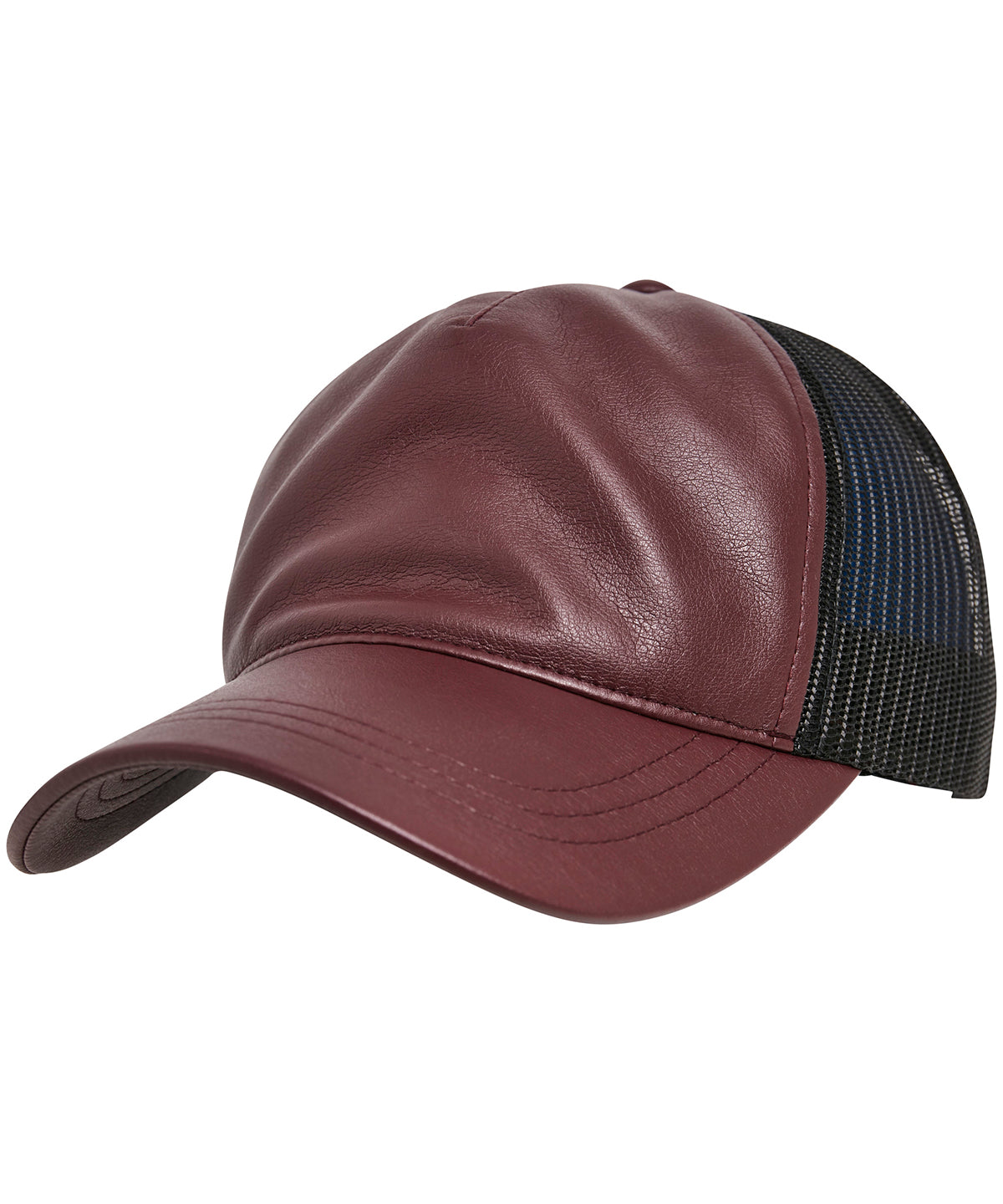 Caps - Läder Trucker Keps Maroon Black One size