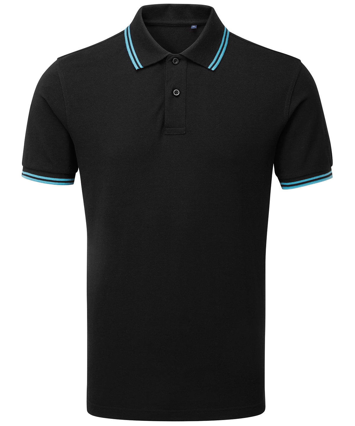 Polos - Polotröja i polycottonblend för teknisk komfort Black Turquoise