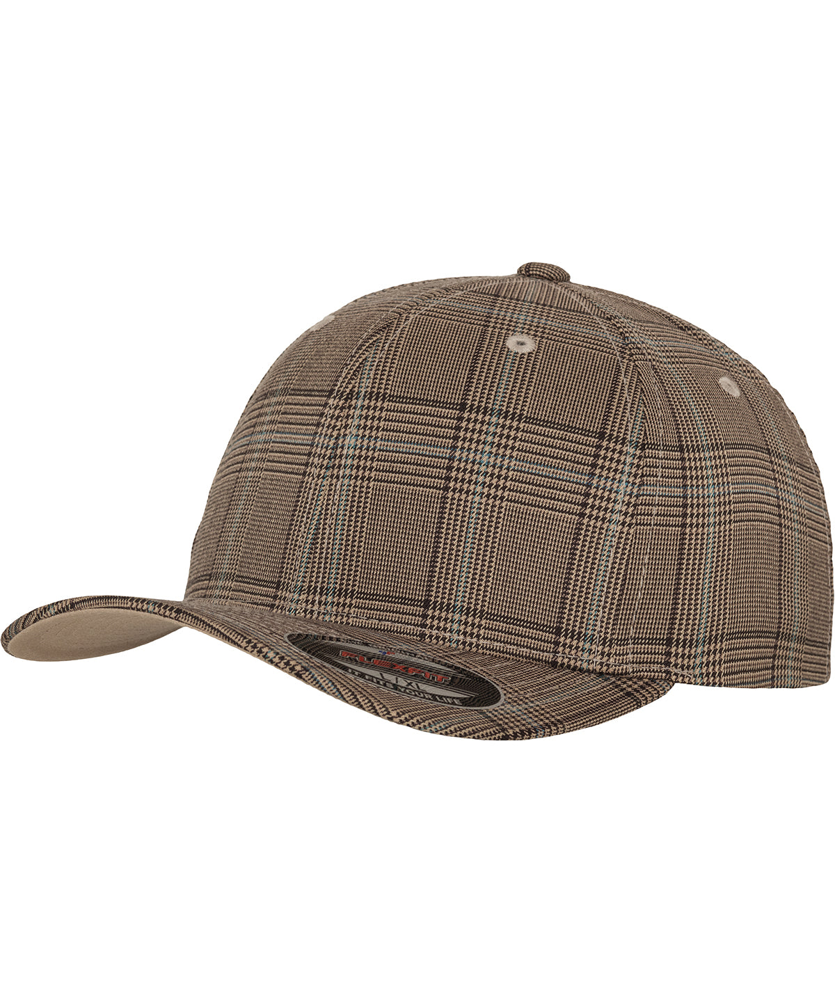 Caps - Flexfit Glen Check Keps Brown Khaki