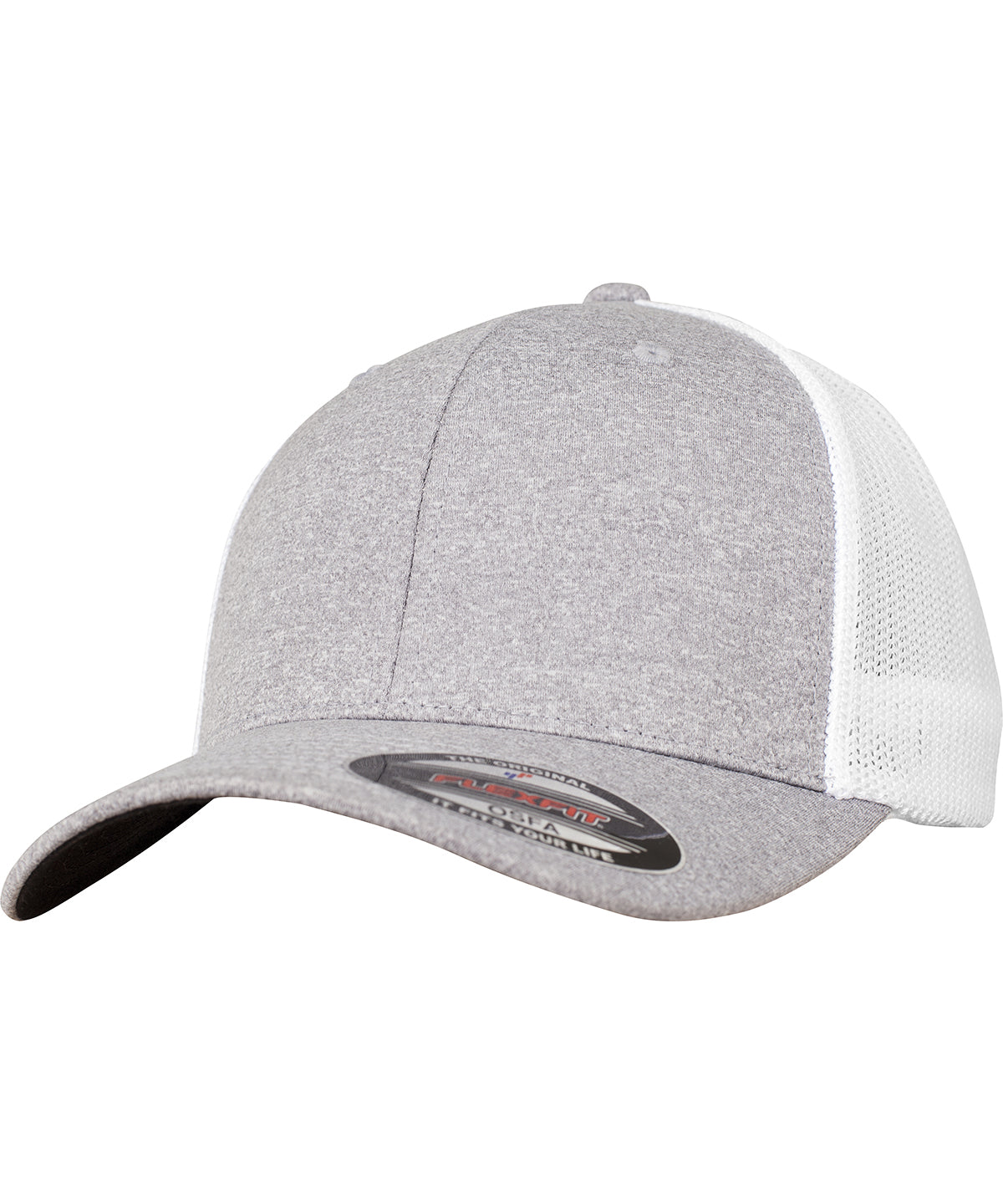 Caps - Flexfit Melange Mesh Hatt Heather White One size