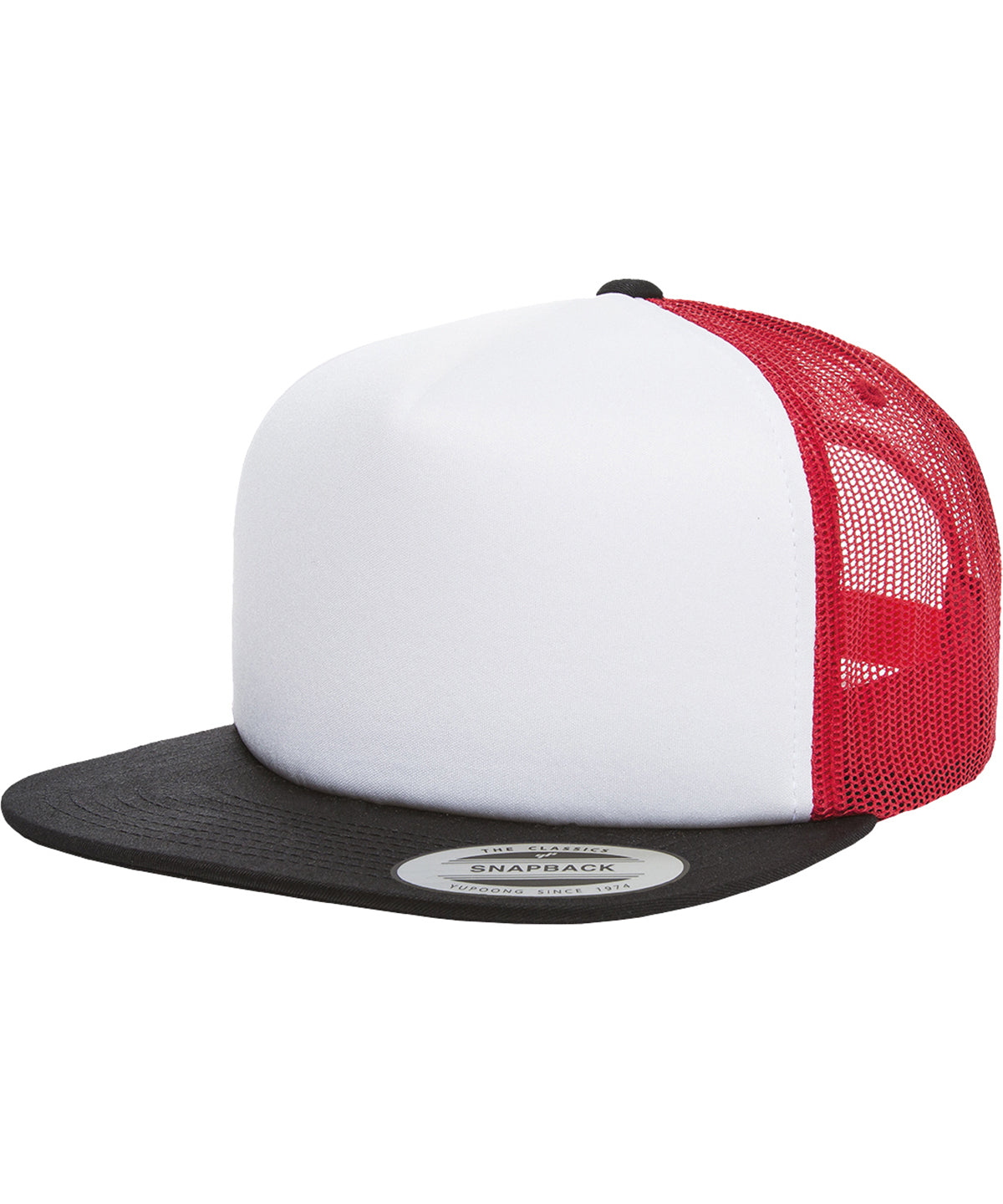 Caps - Klassisk truckerkeps i skum Black White Red One size