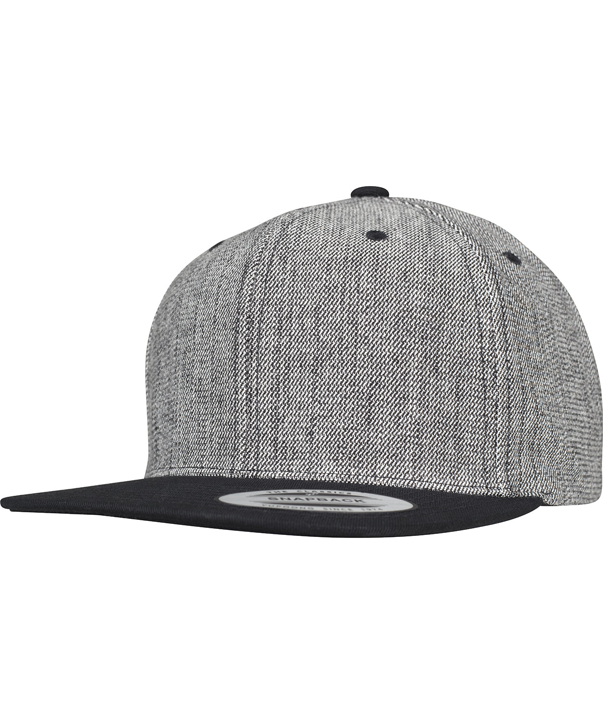 Caps - Melange Solid Snapback Black Melange Black One size