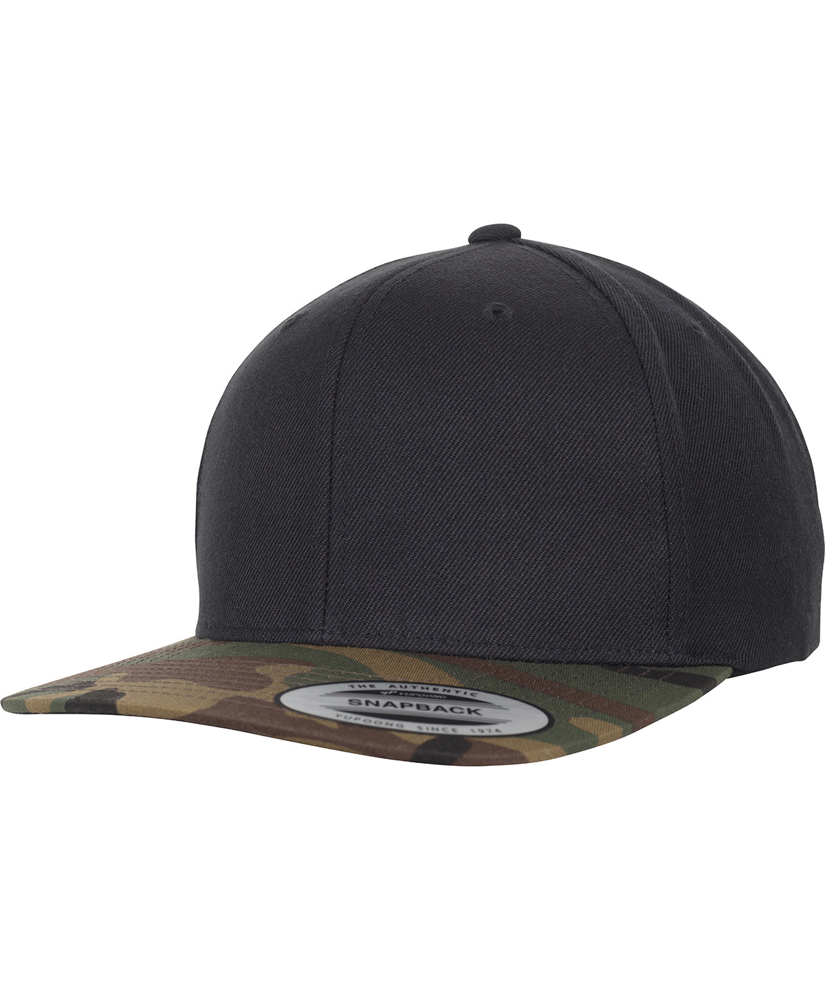 Caps - Klassisk Snapback Black Green Camo One size