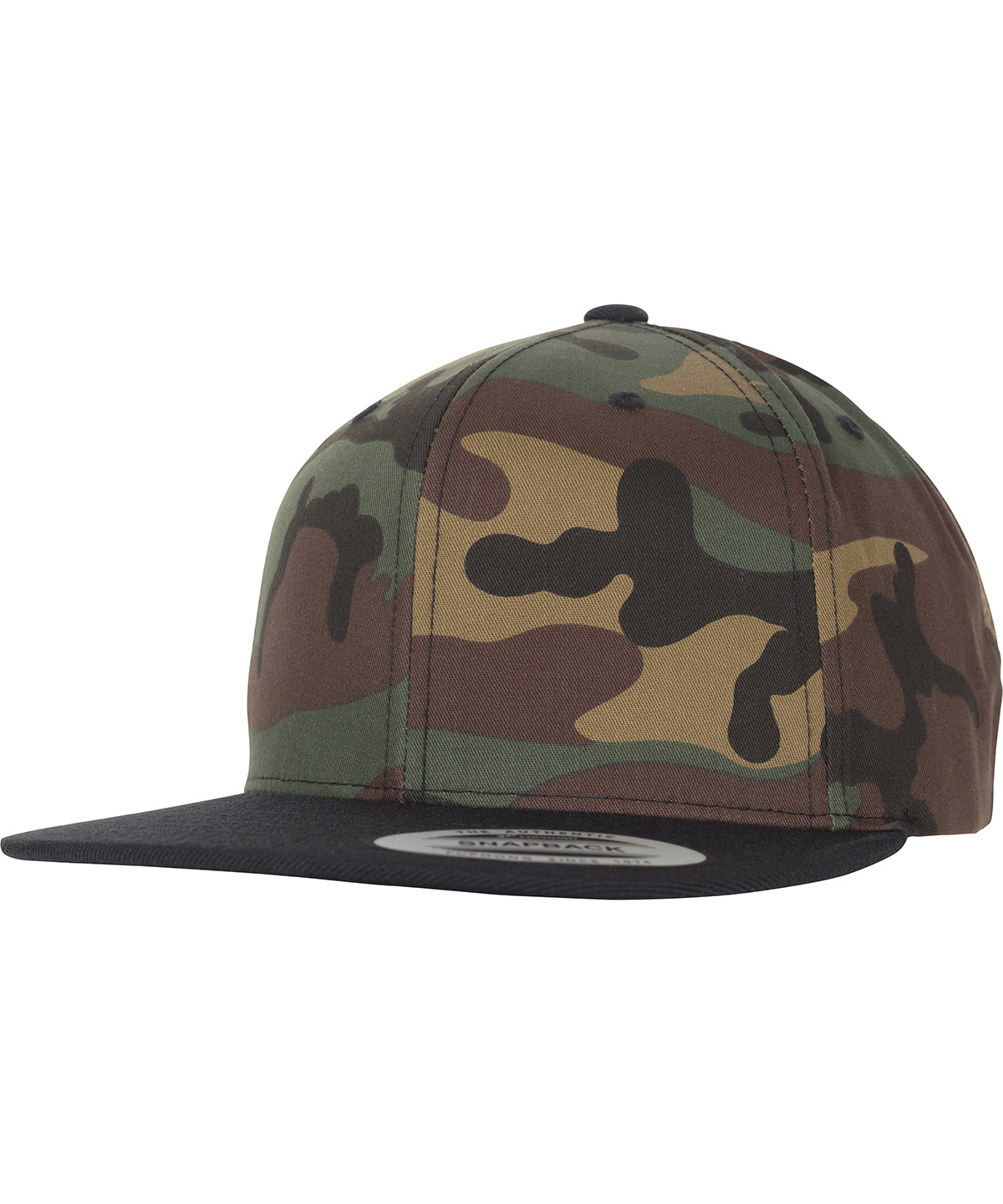 Caps - Klassisk Snapback Green Camo Black One size