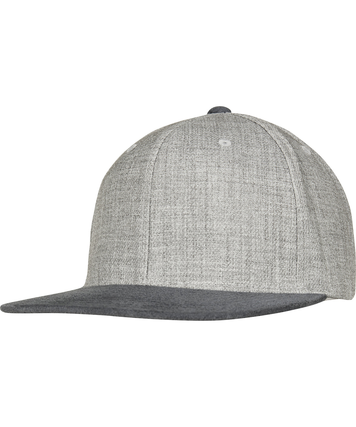 Caps - Retro Snapback i Melange Velour Grey Grey One size