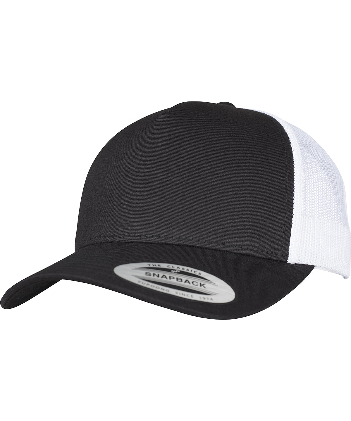 Caps - Retro truckerkeps i 5-panel för sportig och avkopplande stil Black White One size