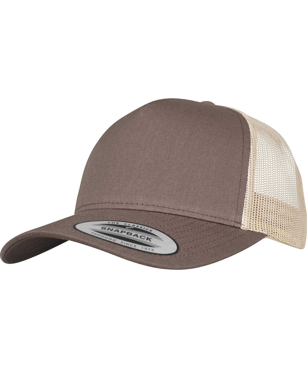 Caps - Retro truckerkeps i 5-panel för sportig och avkopplande stil Brown Khaki One size