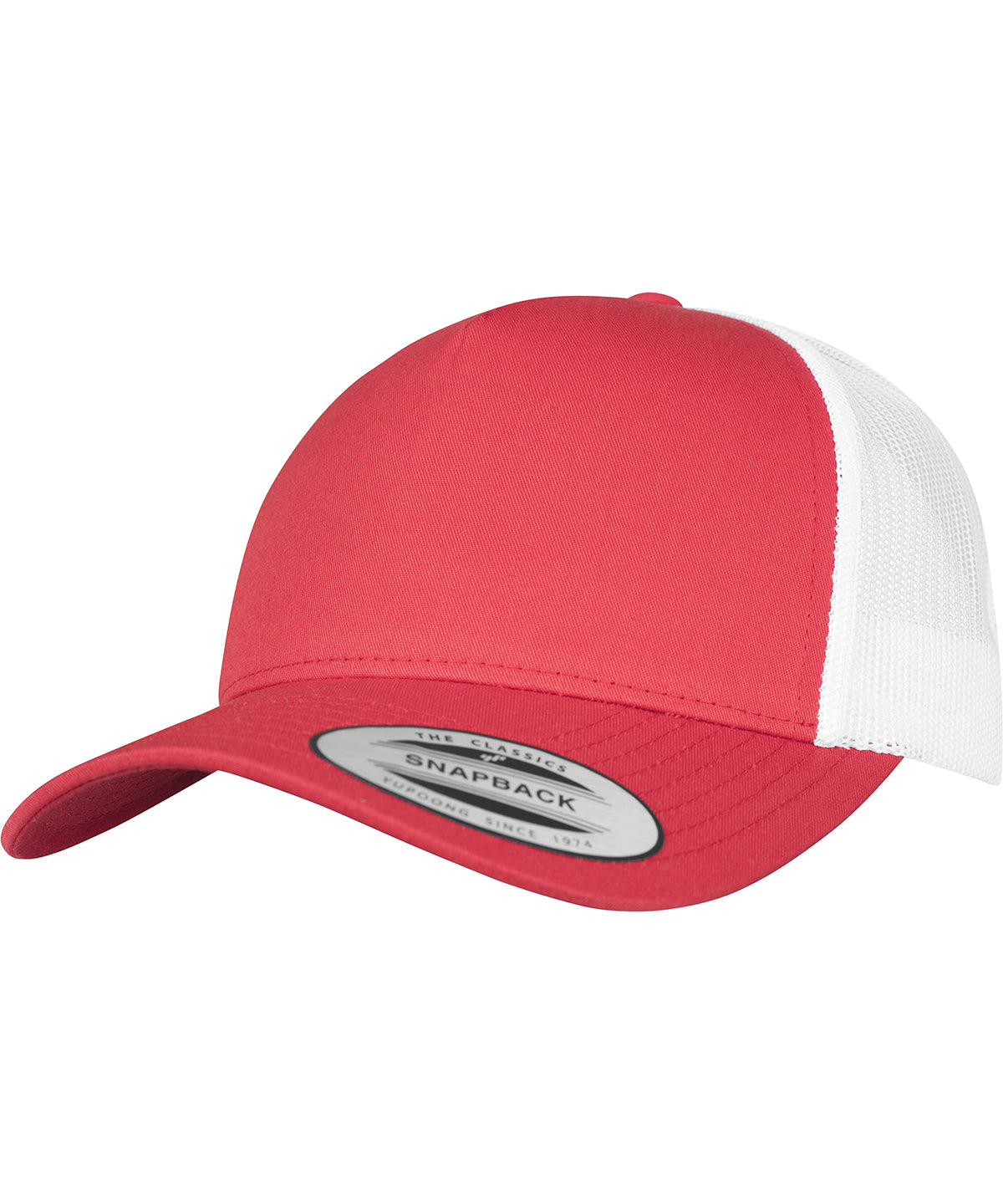 Caps - Retro truckerkeps i 5-panel för sportig och avkopplande stil Red White One size