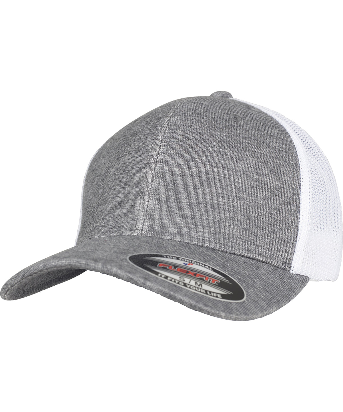 Caps - Retro Trucker Melange Keps Grey White Mesh