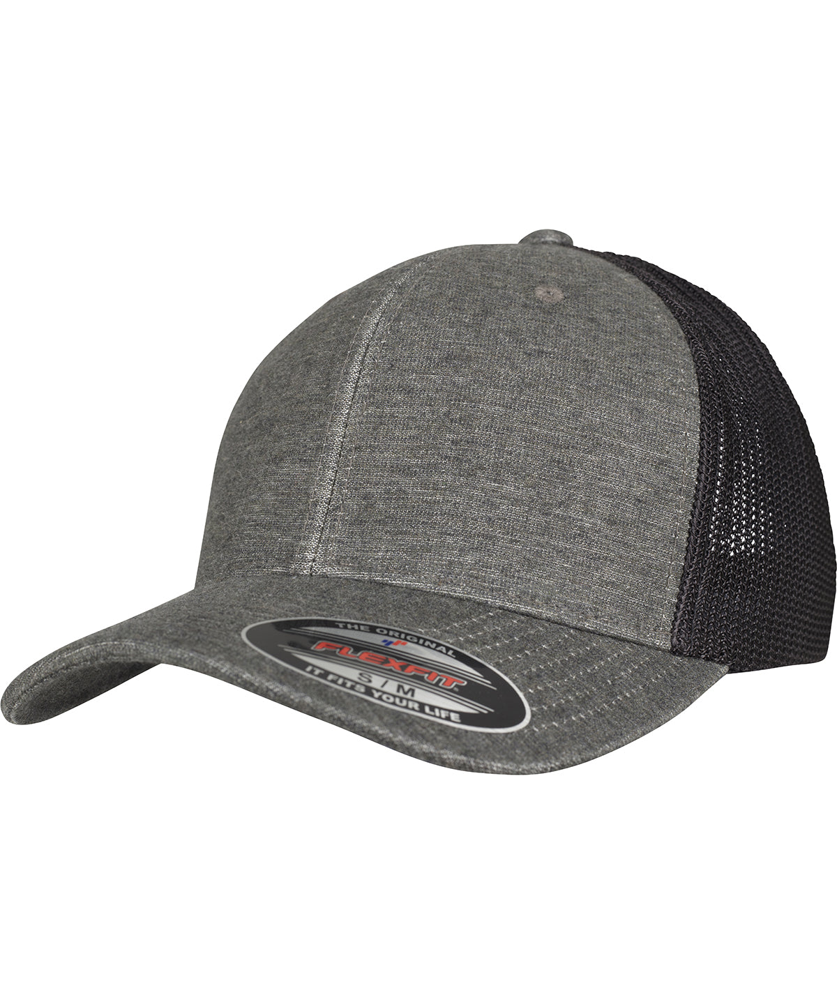 Caps - Retro Trucker Melange Keps Khaki Black Mesh