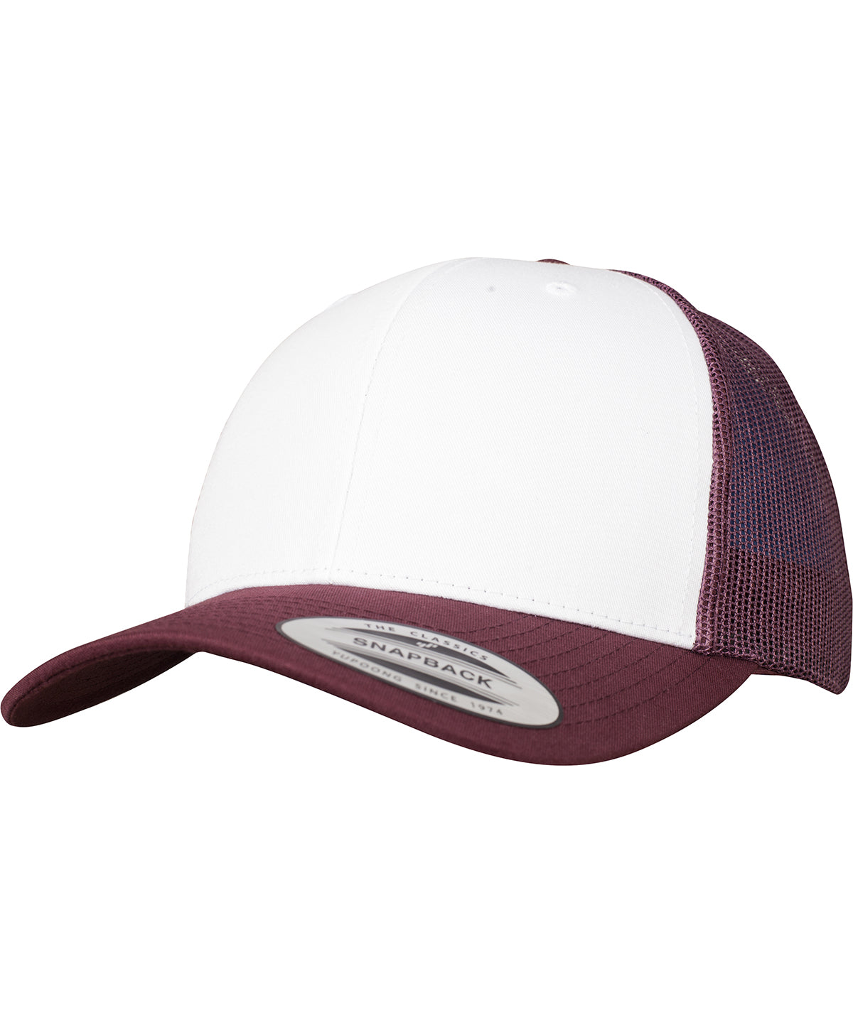 Caps - Retro trucker keps som är justerbar och stilsäker Maroon White Maroon One size