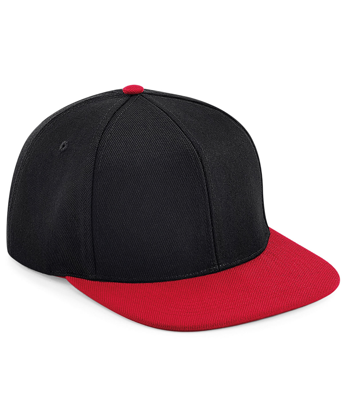 Caps - Tidlös platt skärm 6-panel snapback Black Classic Red One size