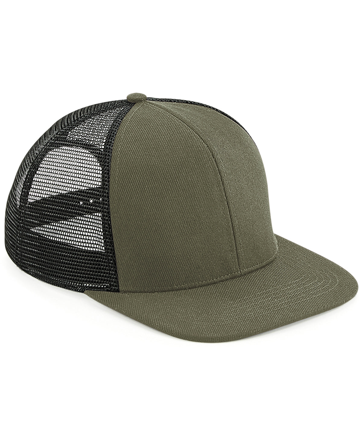 Caps - Original flat peak 6-panel trucker Olive Green Black One size