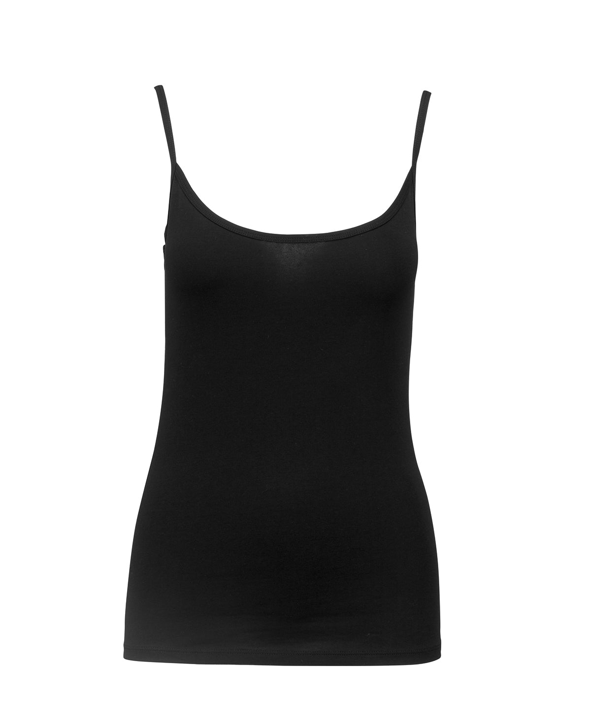 Vests - Elegant tanktop med smala axelband Black