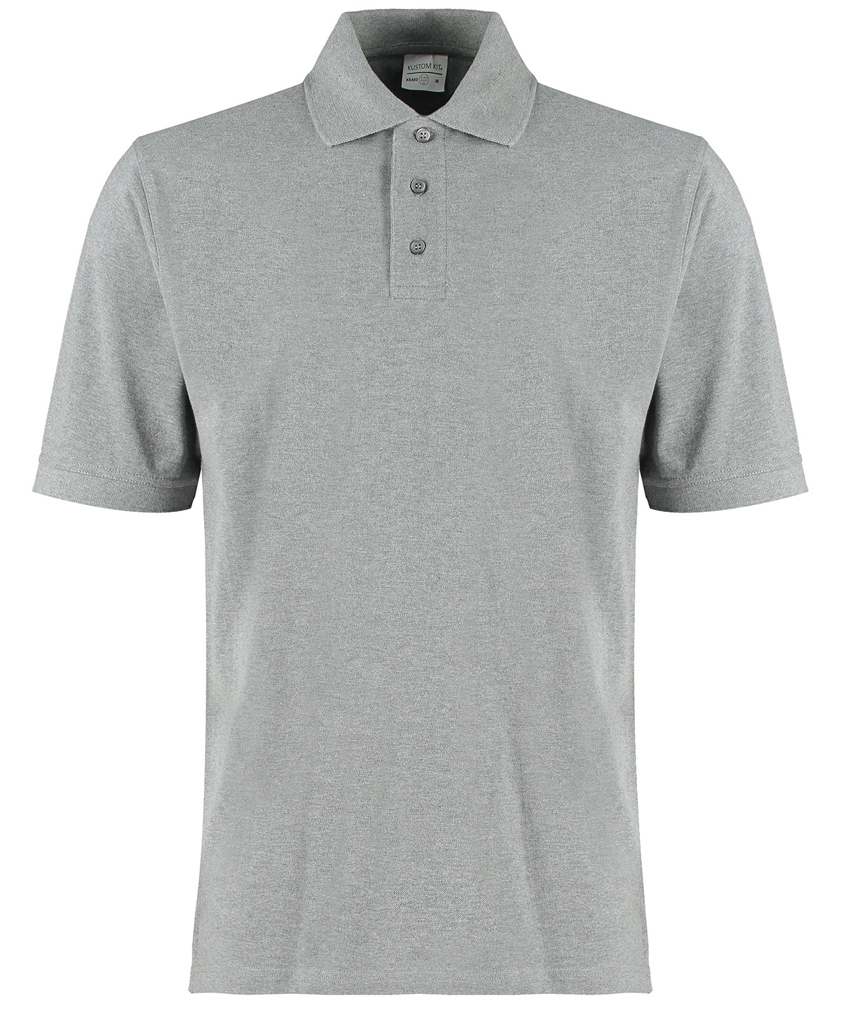 Polos - Klassisk Passform Bomullspiké med Superwash 60 Heather Grey Marl