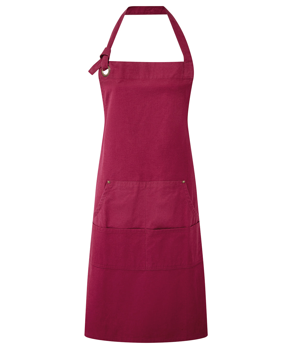 Aprons - Calibre tung bomullscanvas förkläde med fickor Burgundy One size