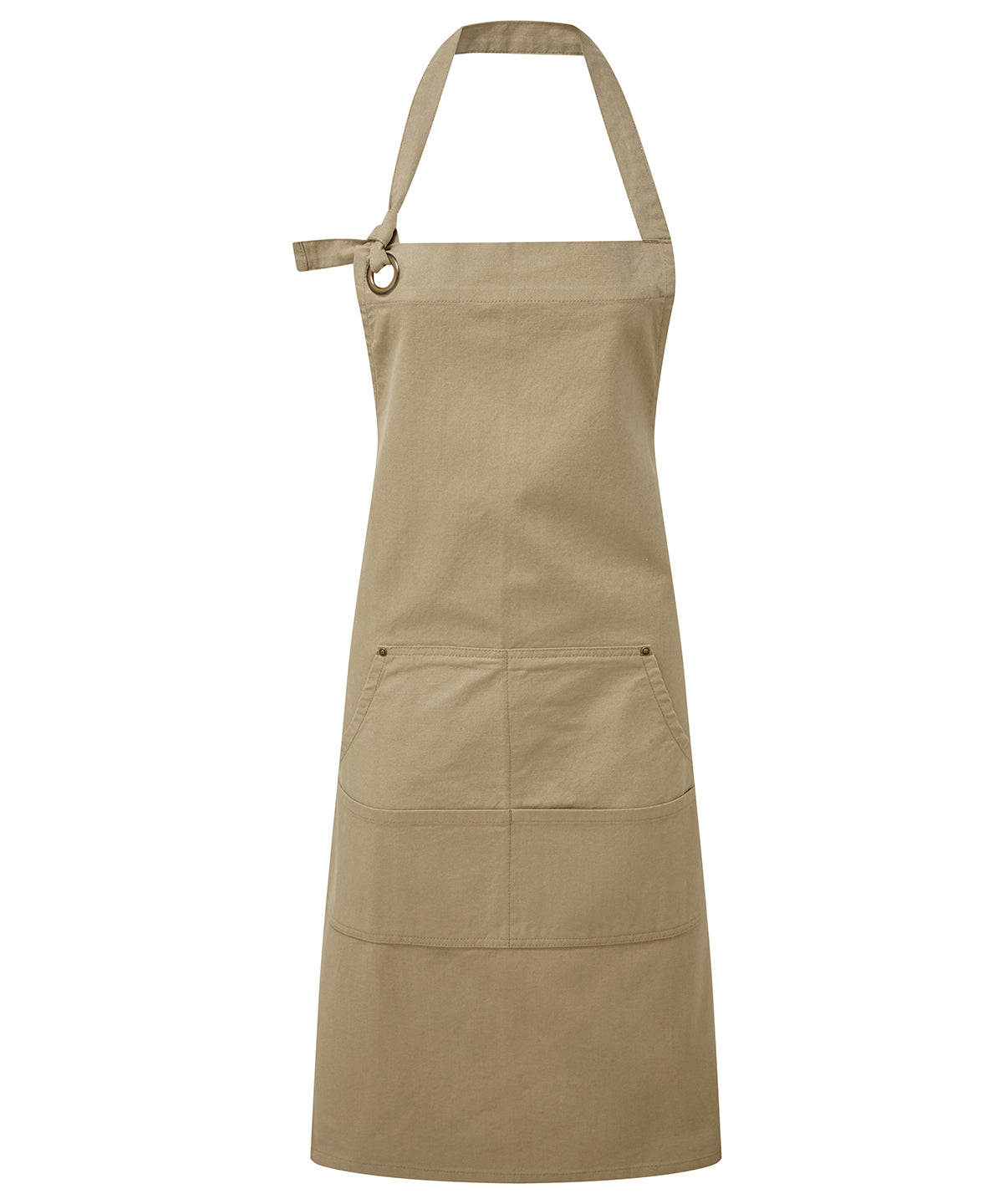 Aprons - Calibre tung bomullscanvas förkläde med fickor Khaki One size