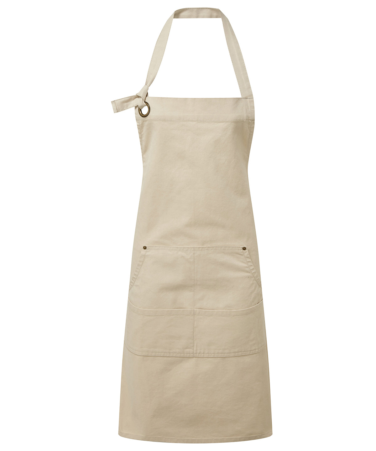 Aprons - Calibre tung bomullscanvas förkläde med fickor Natural One size