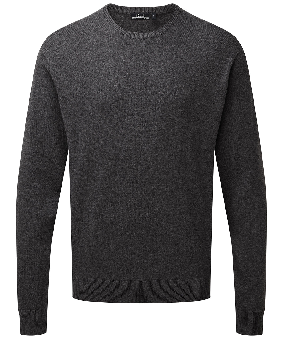 Knitted Jumpers - Stilig Stickad Tröja i Bomullsblandning Charcoal