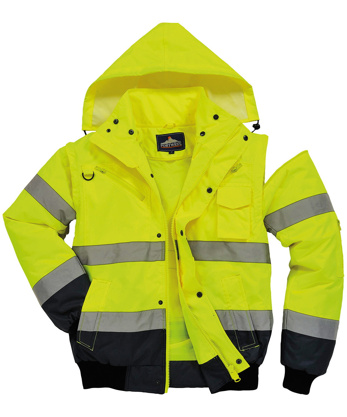 Jackets - Högsynlig Kontrast Bomberjacka Yellow Navy