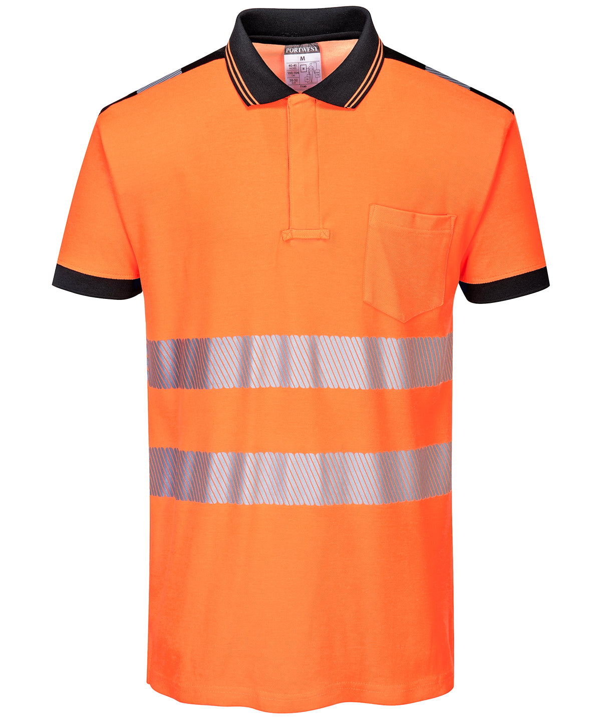 Polos - Hi-vis Pikétröja för Herrar Orange Black