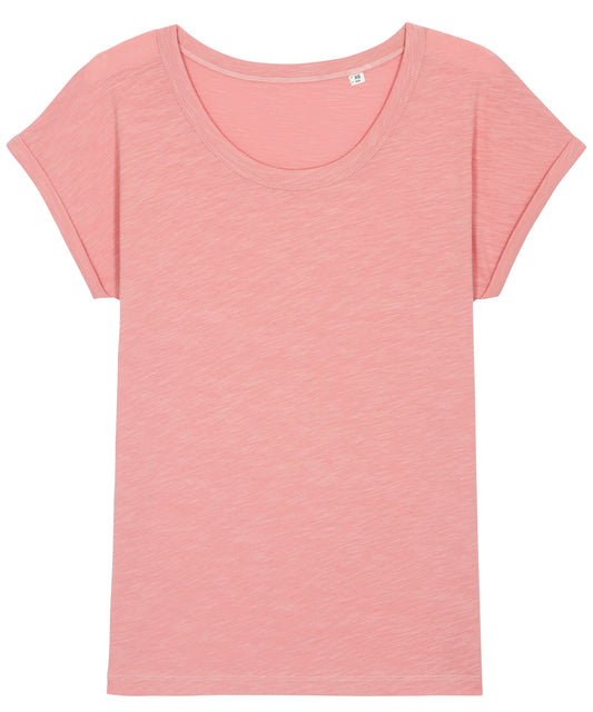 T-Shirts - Elegant dam t-shirt med dolmanärmar och sidoslits Canyon Pink