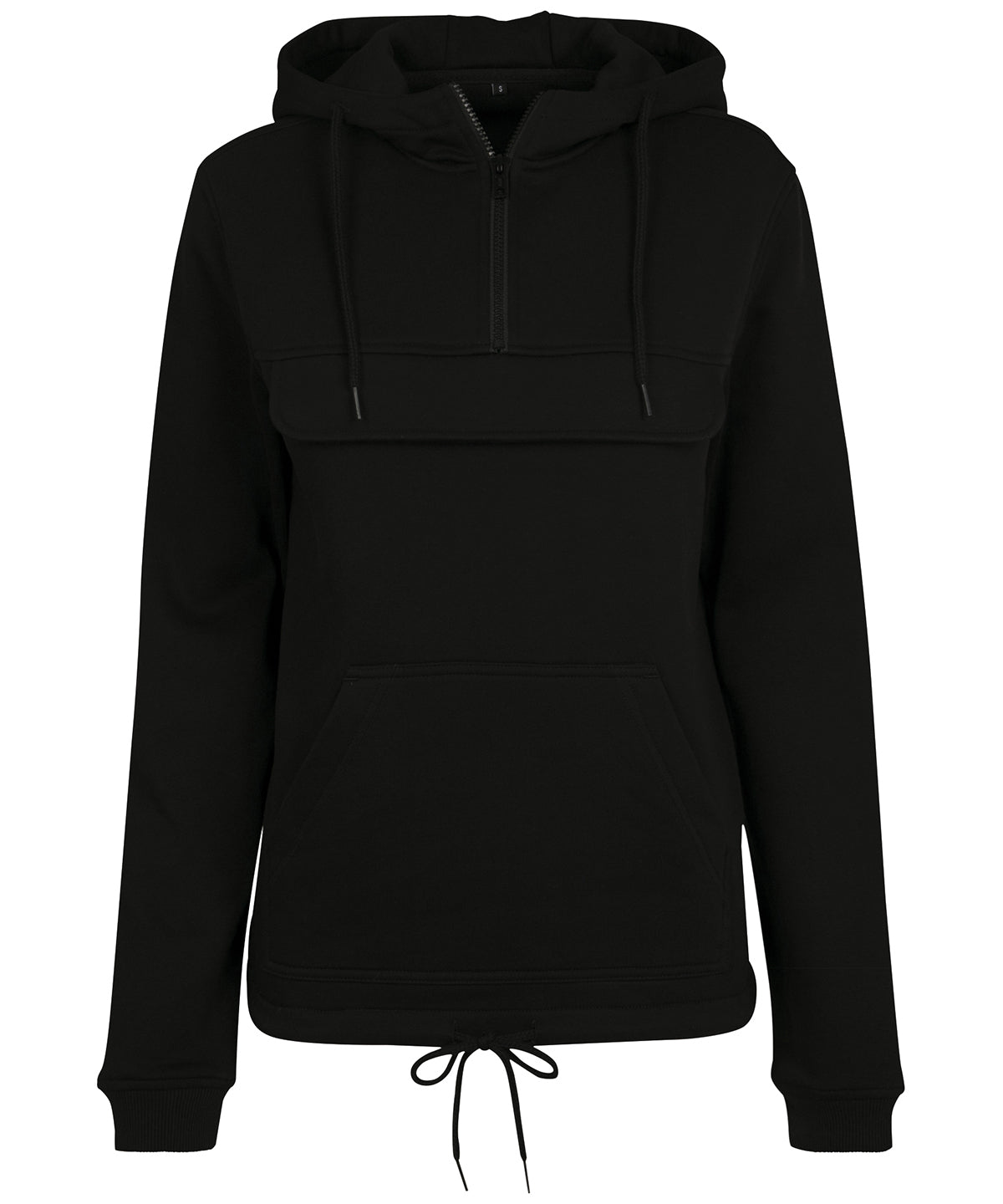 Hoodies - Hoodie med dragkedja och ribbad midja för dam Black