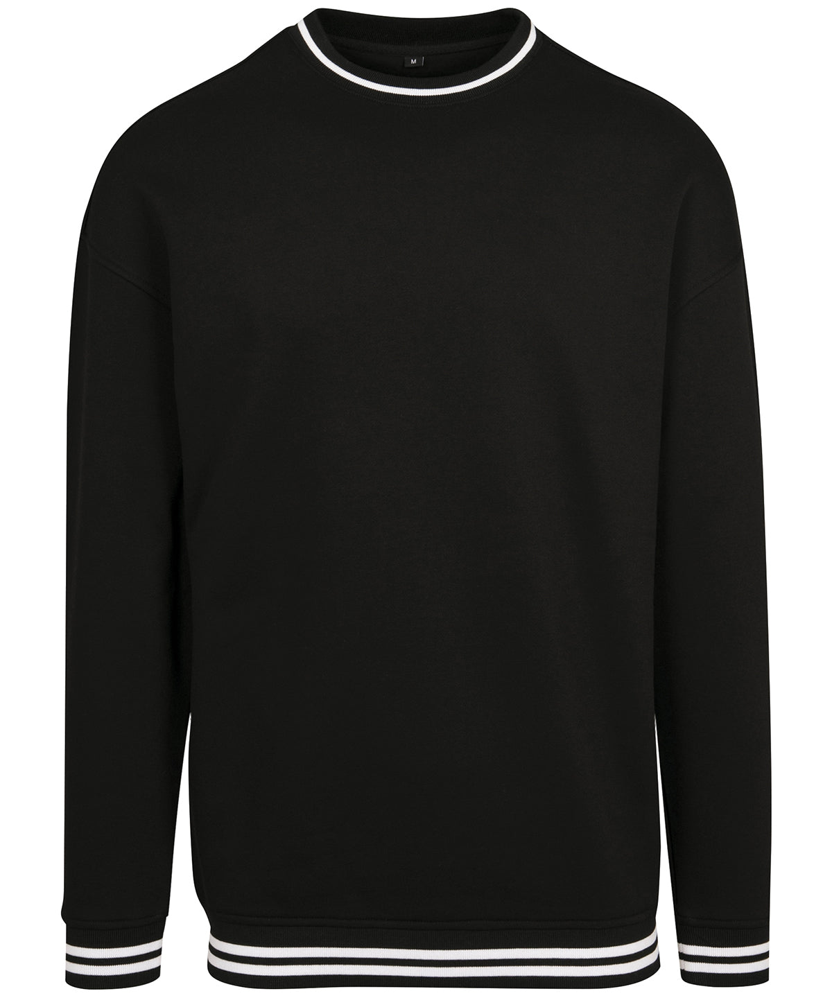 Sweatshirts - College sweatshirt med överdimensionerade axlar Black White