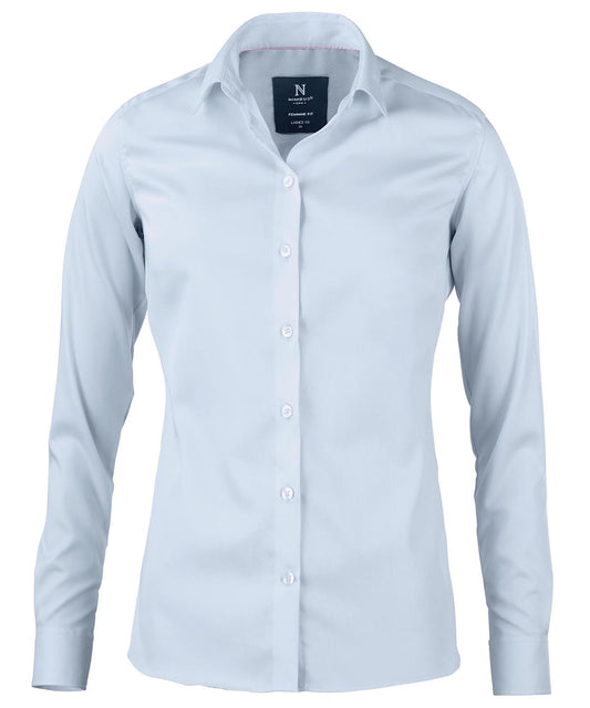 Shirts - Elegant och Skrynkelfri Damblus för Affärsbruk Light Blue