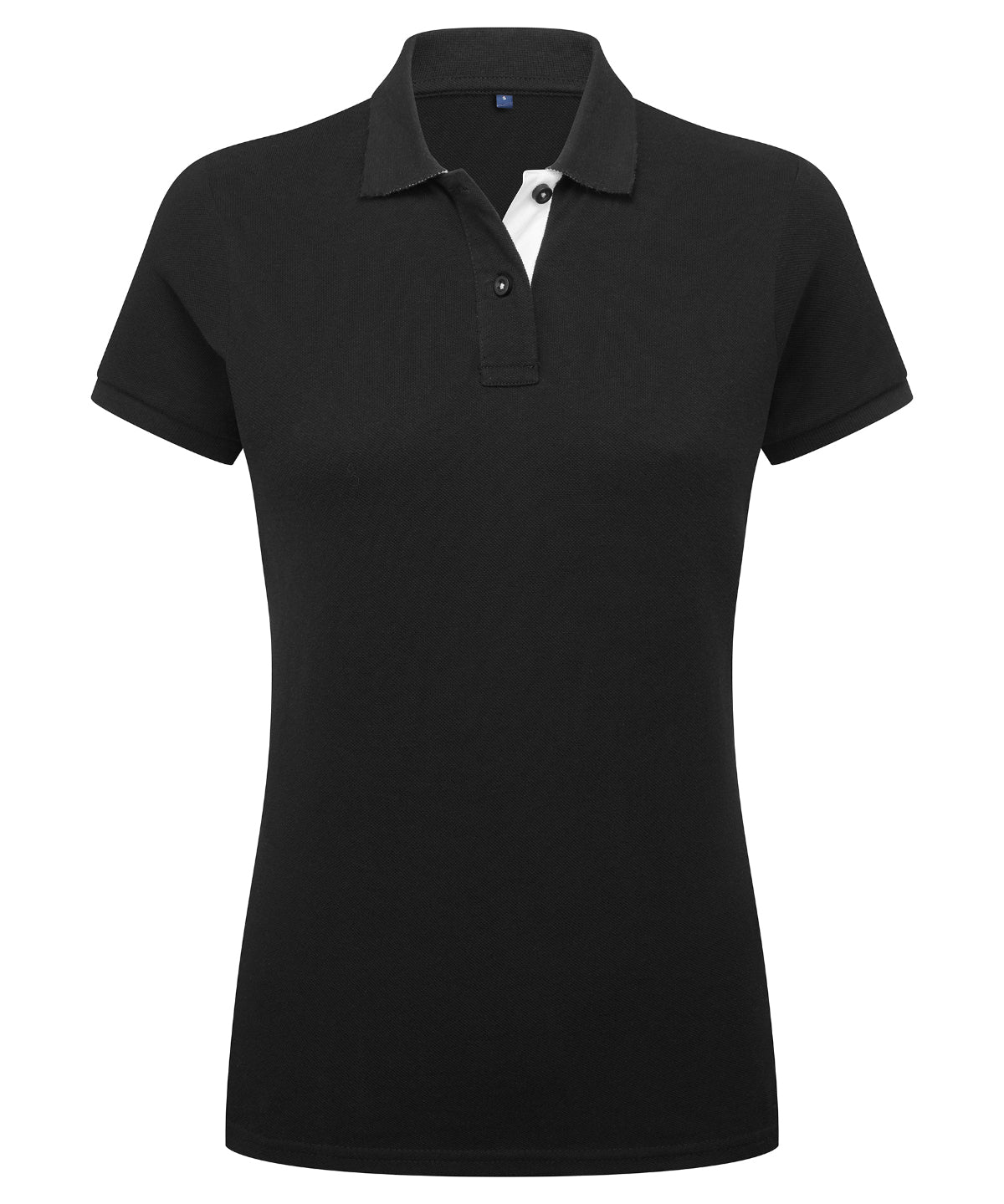 Polos - Elegant Damkontrastpolo för en Koordinerad Look Black White