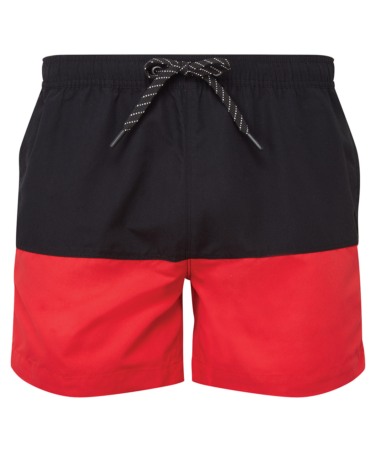 Shorts - Blockfärgade Badshorts för Vuxna Black Red