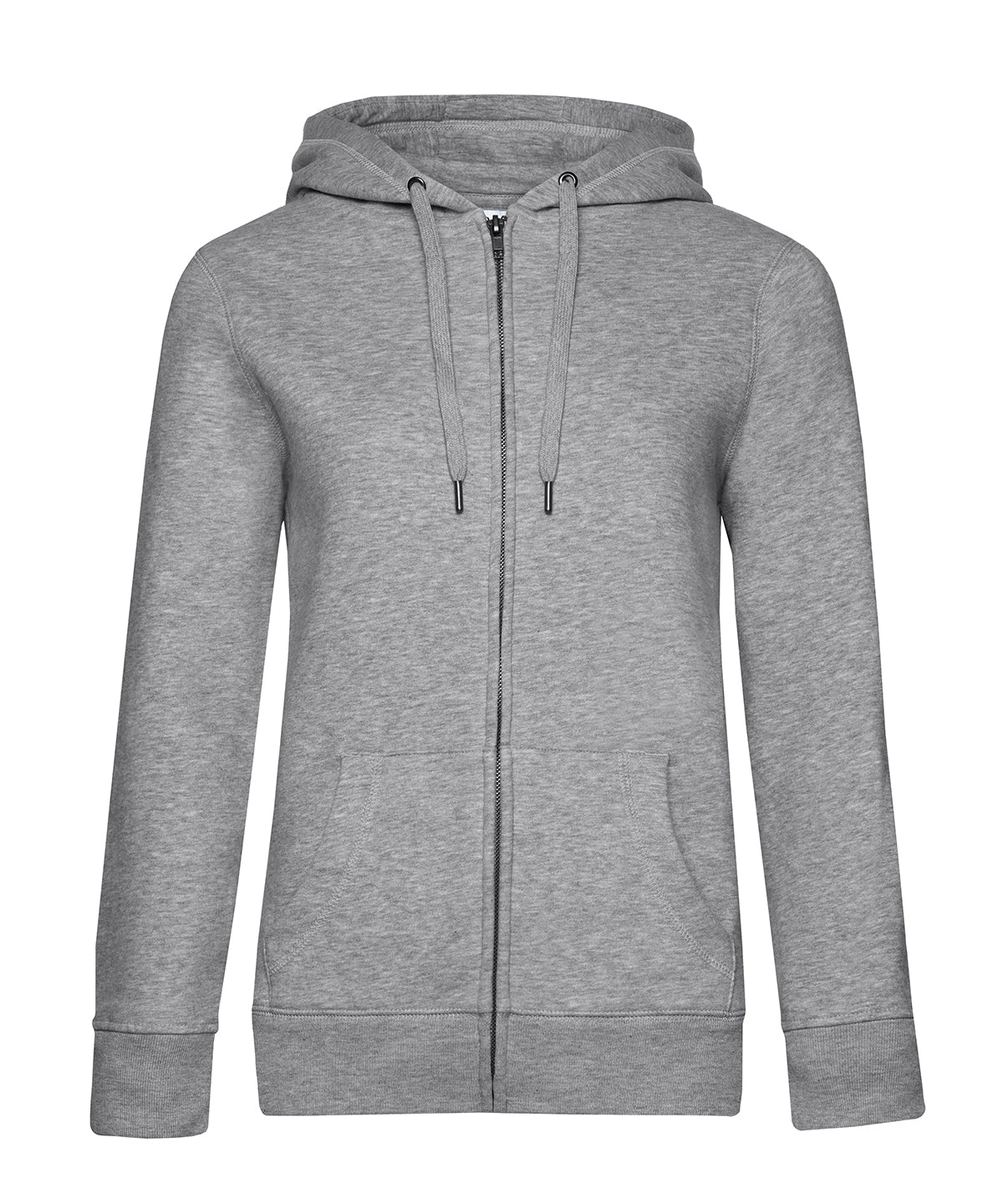 Hoodies - Hoodie med dragkedja från B&C Queen Heather Grey