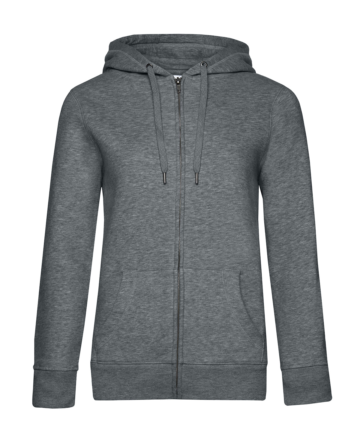 Hoodies - Hoodie med dragkedja från B&C Queen Heather Mid Grey