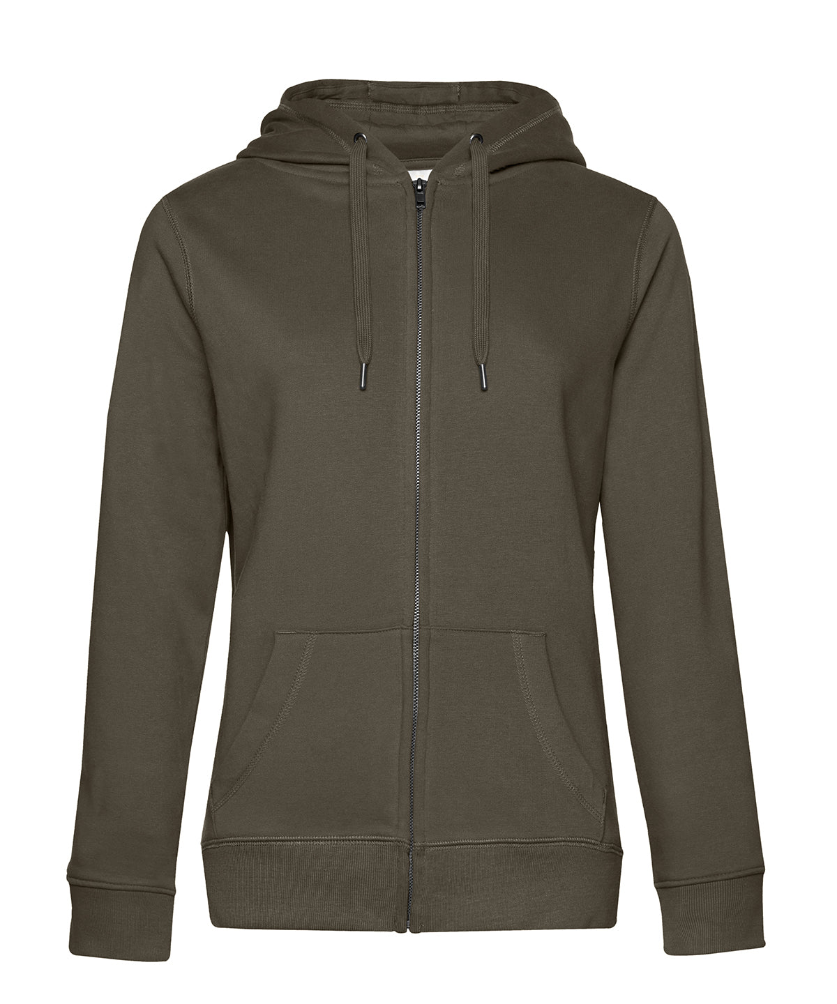 Hoodies - Hoodie med dragkedja från B&C Queen Khaki