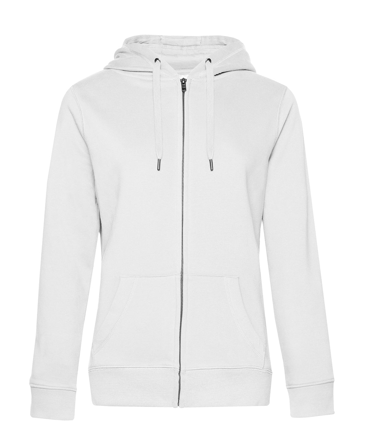 Hoodies - Hoodie med dragkedja från B&C Queen White