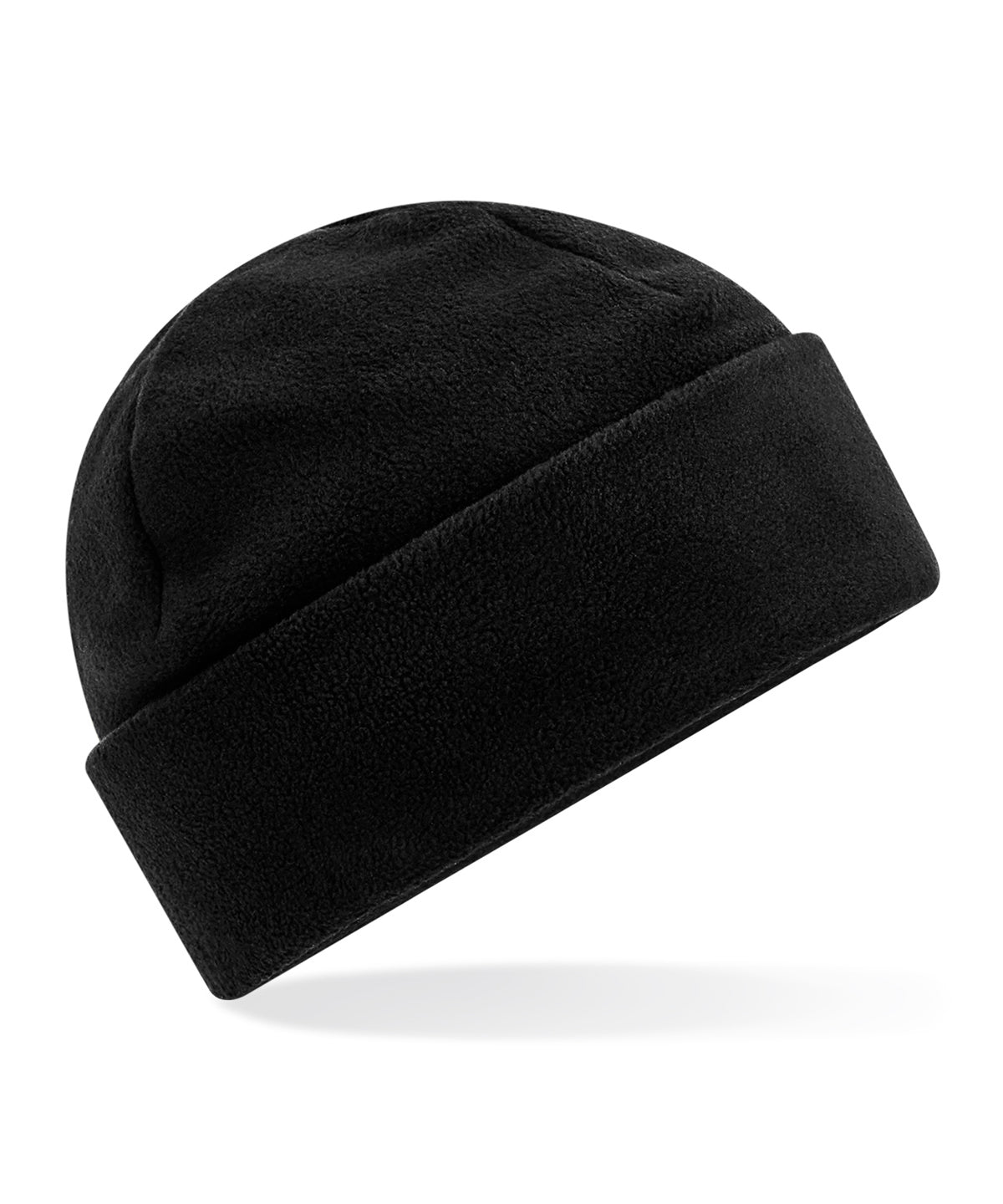 Beanies - Återvunnen fleece-mössa med uppvik Black One size