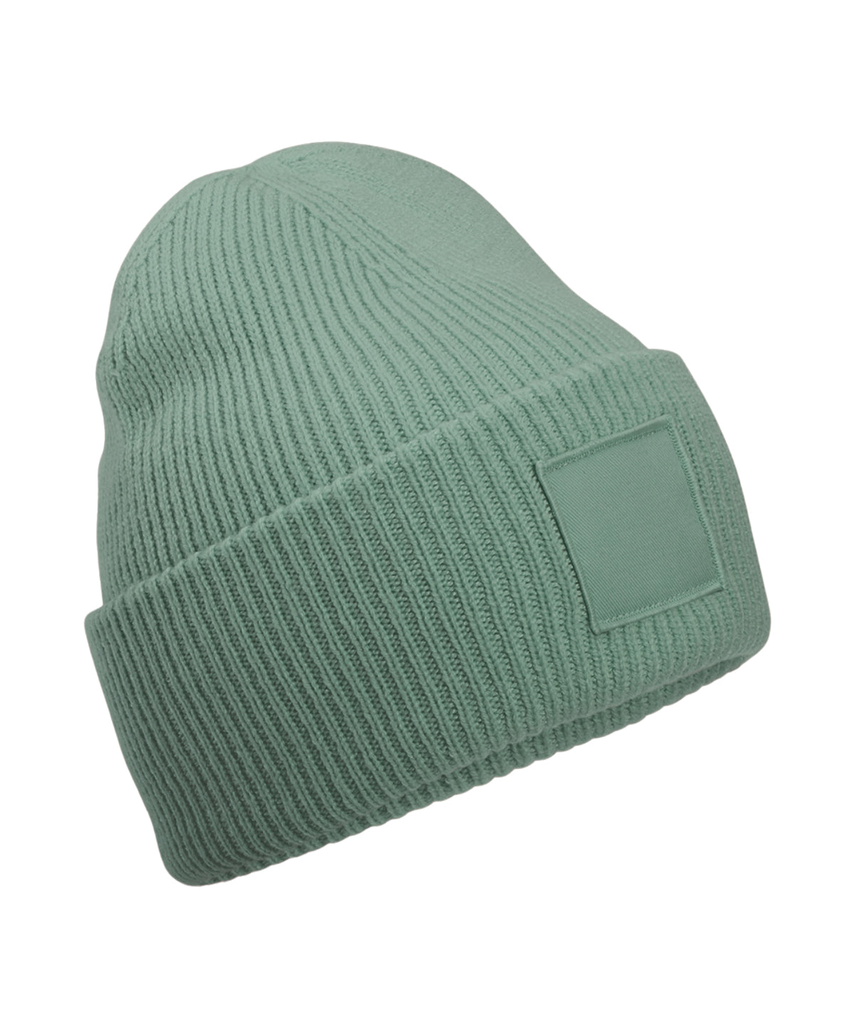 Beanies - Djuppuffad mössa med tonande patch Dusty Green One Size