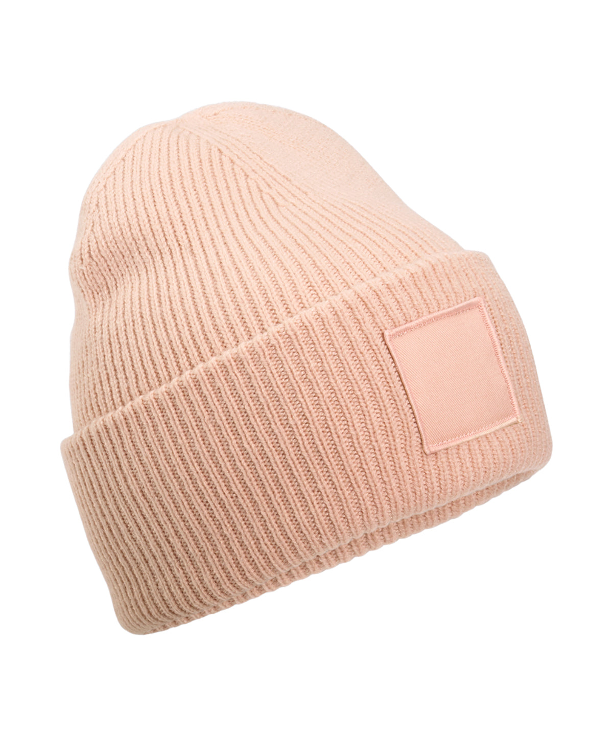 Beanies - Djuppuffad mössa med tonande patch Peach One Size