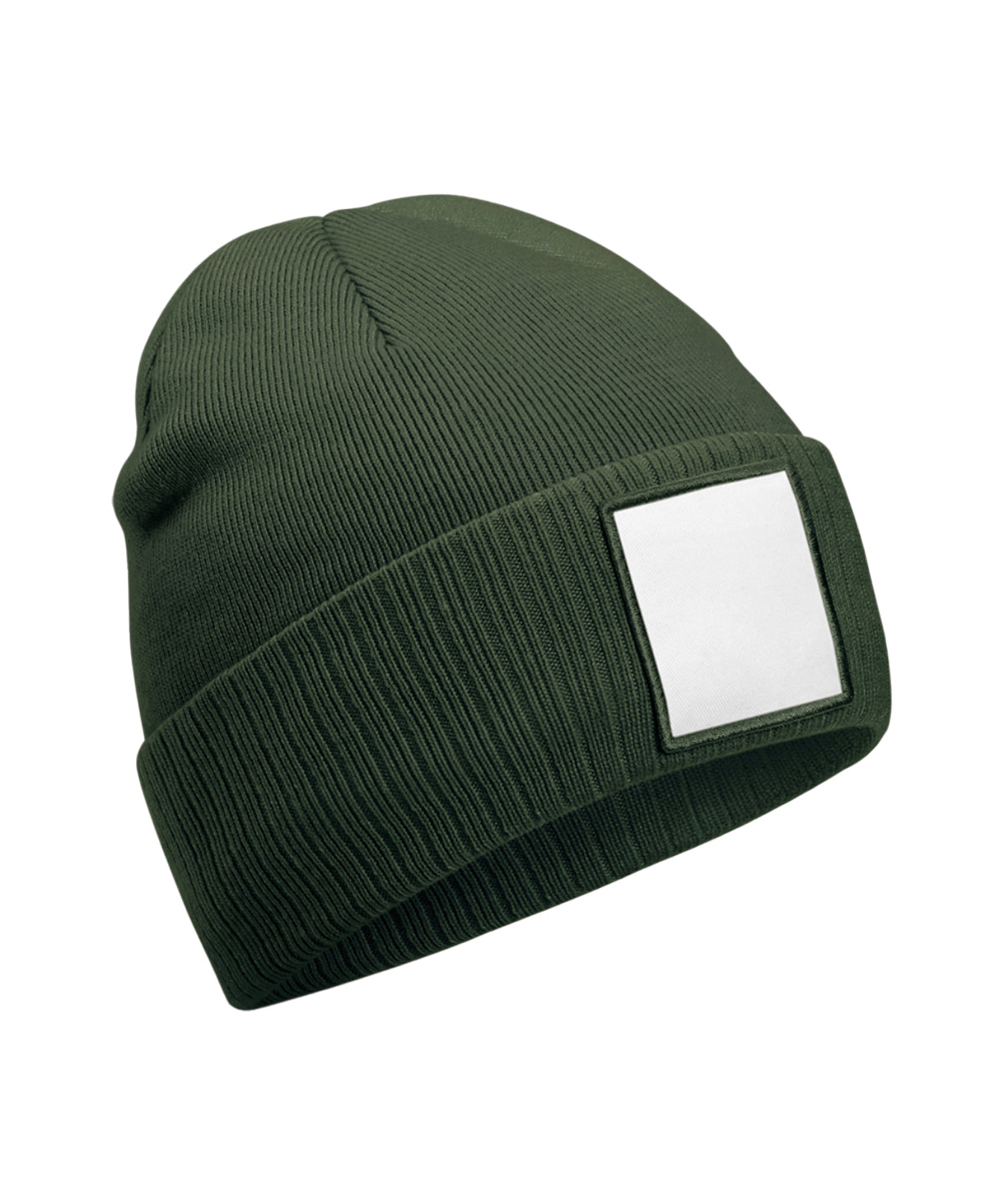 Beanies - Applikationspatch Mössa Olive Green White One Size