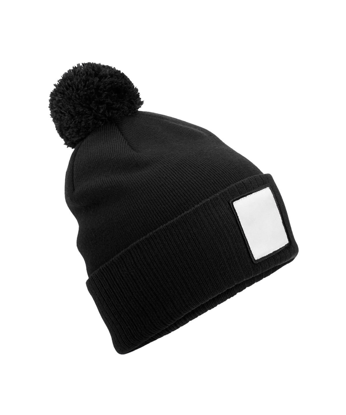 Beanies - Applikationspatch Pom Pom Mössa Black White One Size