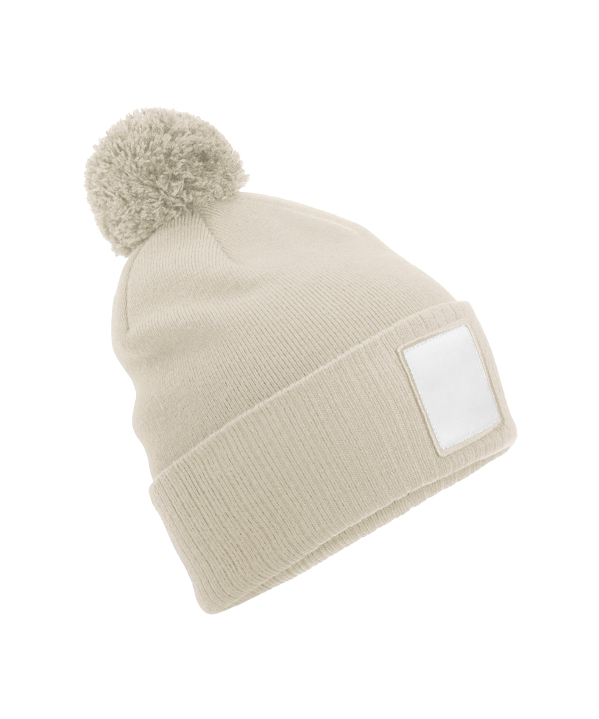 Beanies - Applikationspatch Pom Pom Mössa Oatmeal White One Size