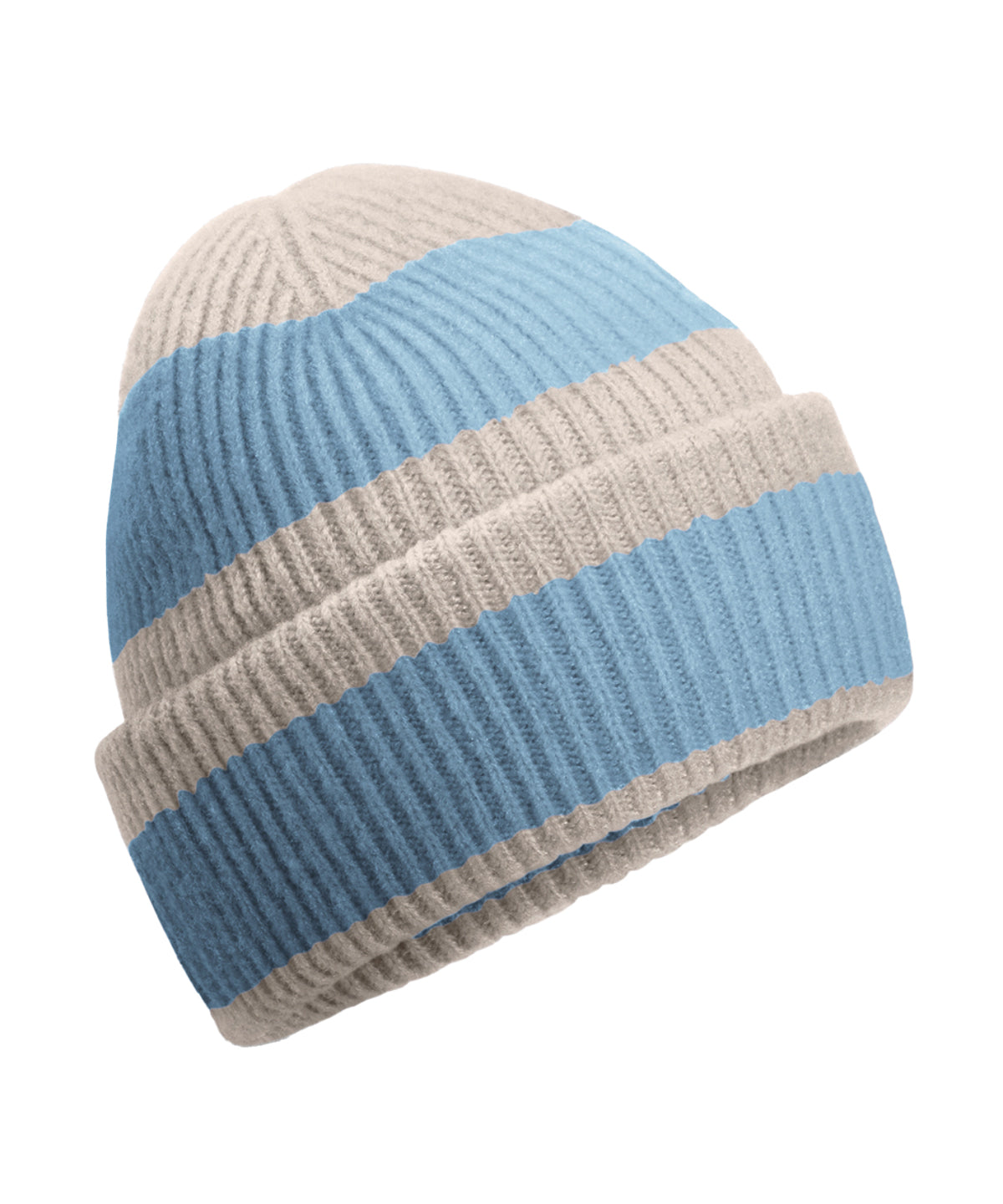 Beanies - Randig Beanie – klassisk stil med en modern twist Natural Stone Dusty Blue One Size