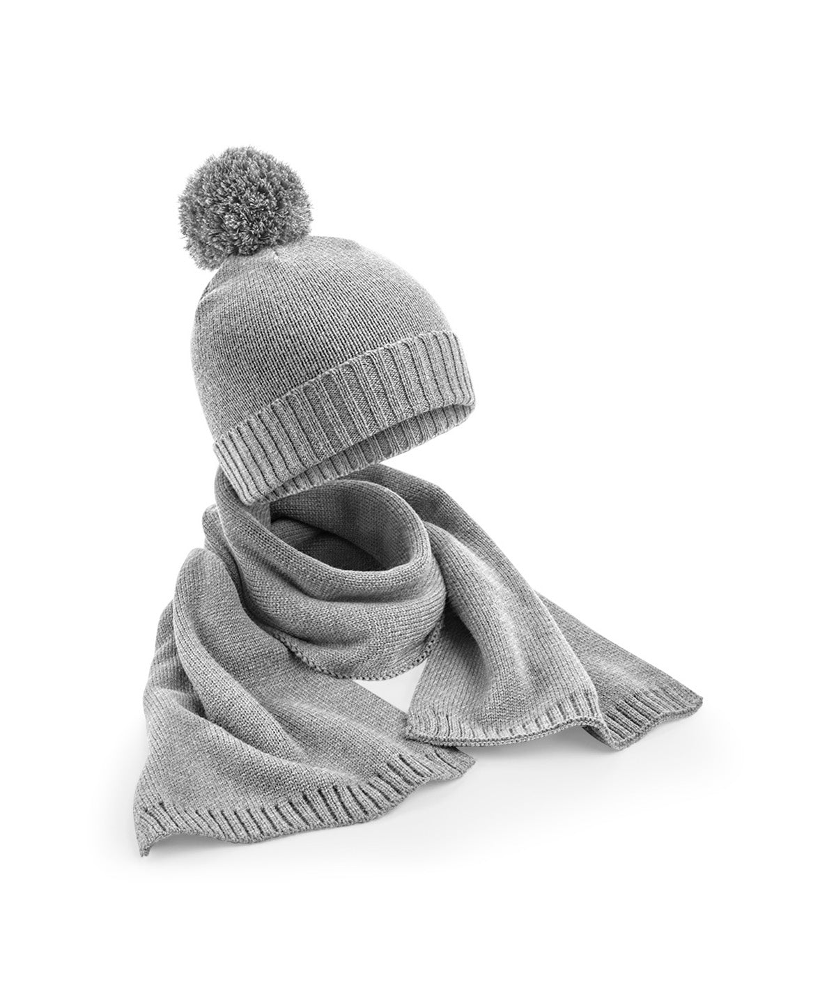 Winter Accessory Sets - Stilrent Mössa- och Halsdukset Light Grey Fleck One size