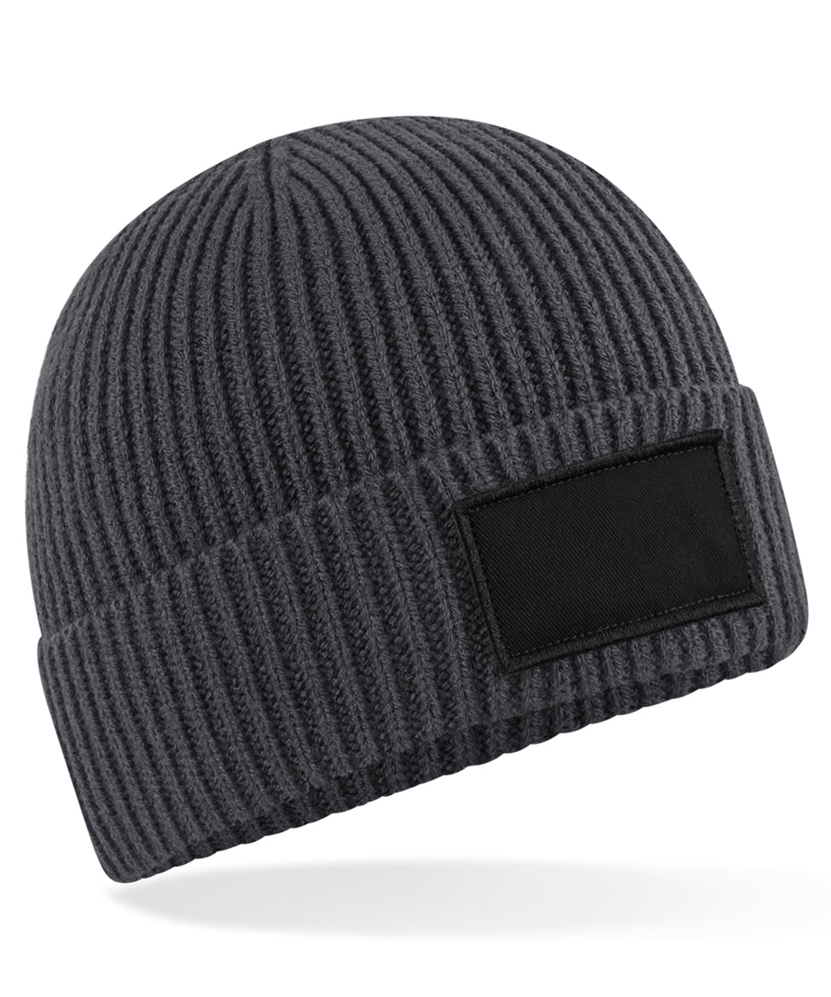 Beanies - Mode Patch Beanie Graphite Grey Black One size